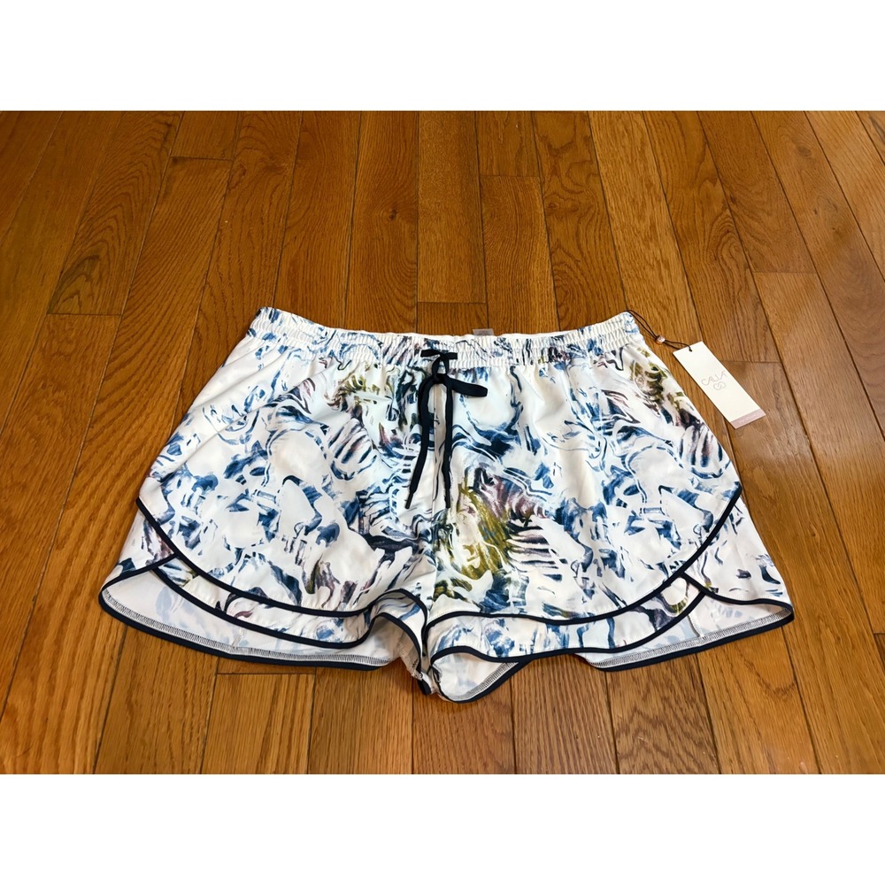 CALIA Womens Step Up High-Rise Shorts Moss Print Multi WAX15219PRTN L NEW